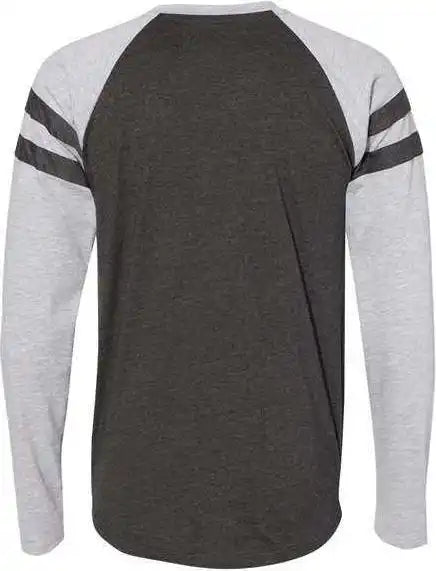 Lat 6934 Fine Jersey Mash Up Long Sleeve Tee - Vintage Smoke Heather