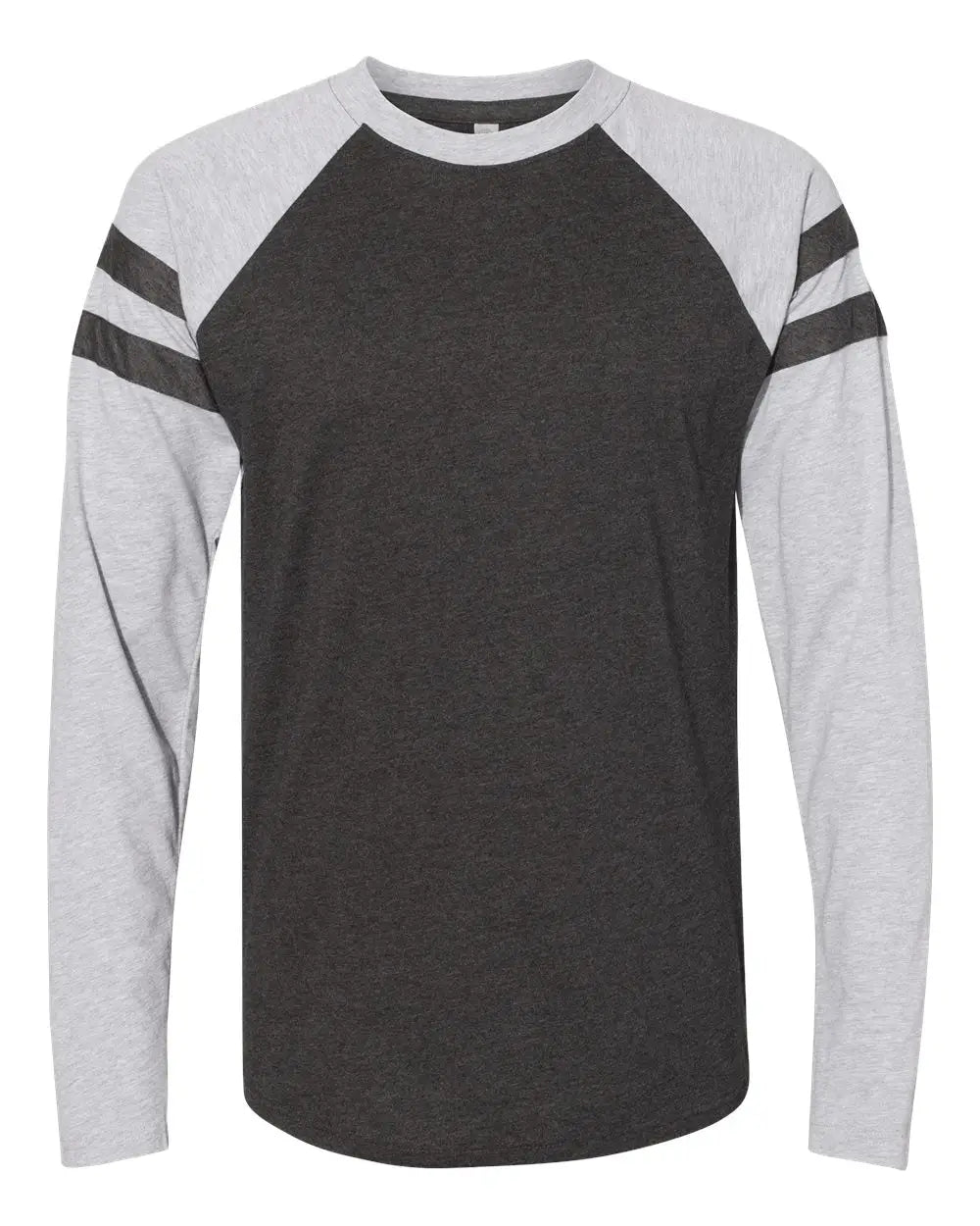 Lat 6934 Fine Jersey Mash Up Long Sleeve Tee - Vintage Smoke Heather - Gray / Xs