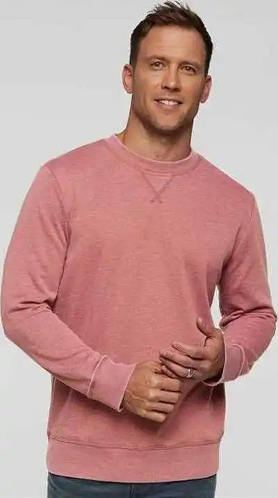 Lat 6935 Unisex Vintage Wash Fleece Crewneck Sweatshirt - Washed Rouge