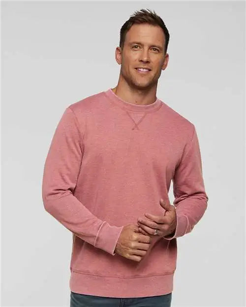 Lat 6935 Vintage Wash Fleece Crewneck Sweatshirt - Washed Rouge