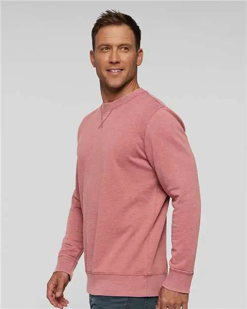 Lat 6935 Vintage Wash Fleece Crewneck Sweatshirt - Washed Rouge