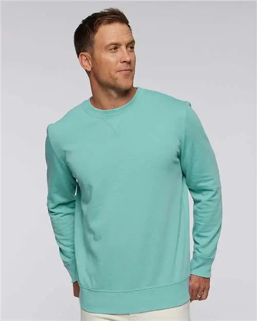 Lat 6935 Vintage Wash Fleece Crewneck Sweatshirt - Washed Saltwater