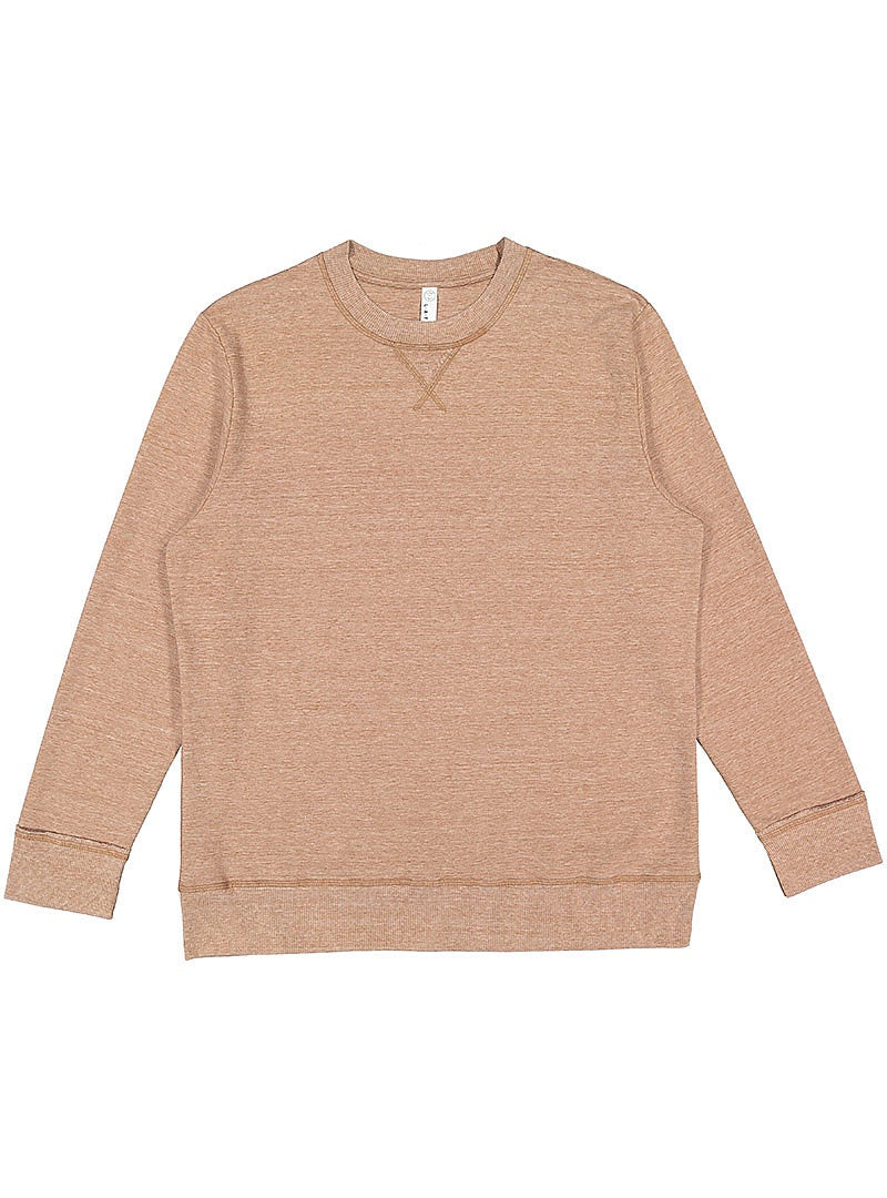 Lat 6935 Vintage Wash Fleece Crewneck Sweatshirt - Weathered Coyote Brown
