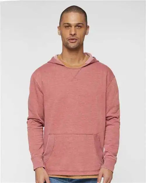 Lat 6936 Unisex Vintage Wash Fleece Hoodie - Washed Rouge