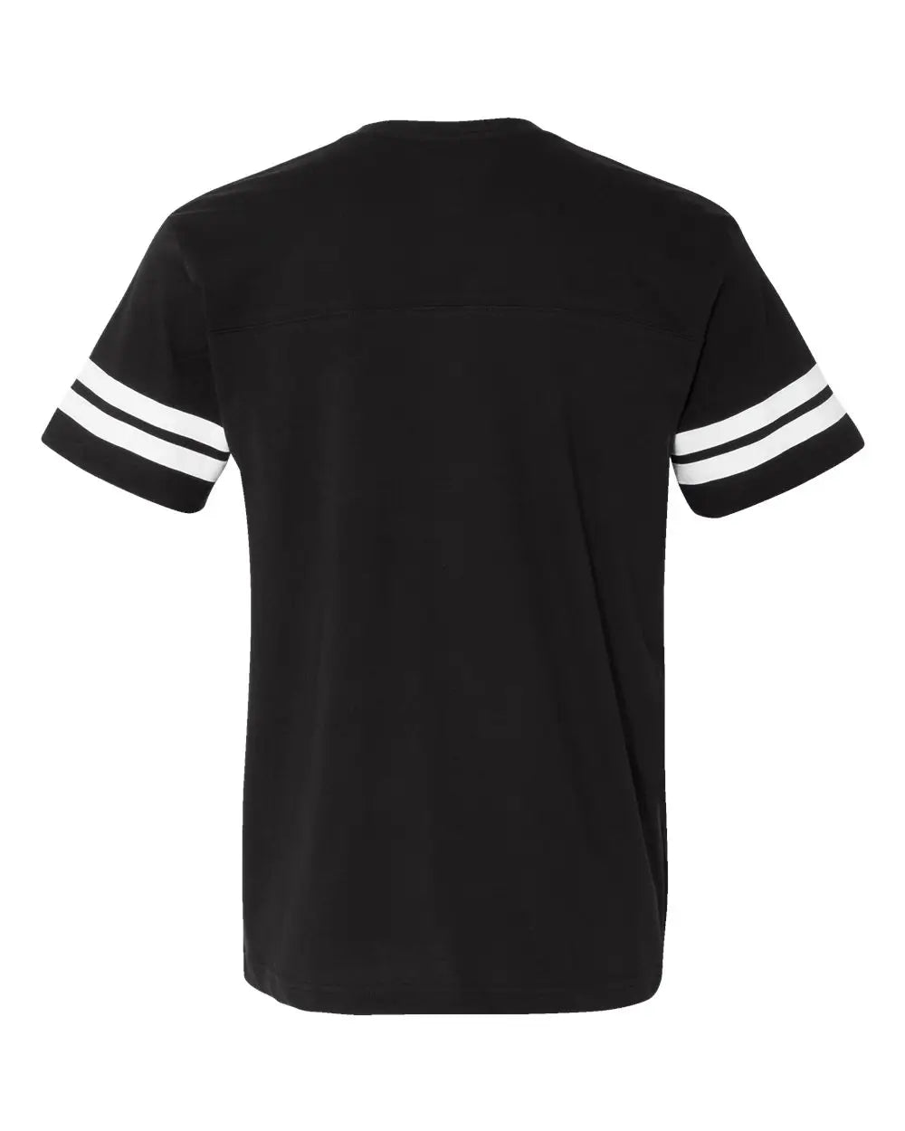 Lat 6937 Football Fine Jersey Tee - Black Solid White - s