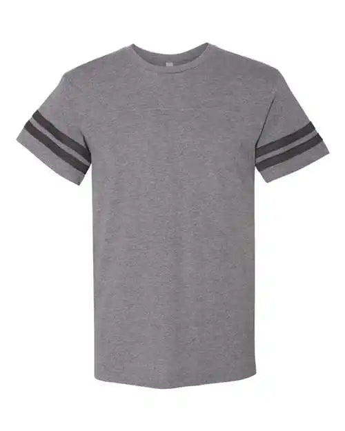 Lat 6937 Football Fine Jersey Tee - Granite Heather Vintage Smoke