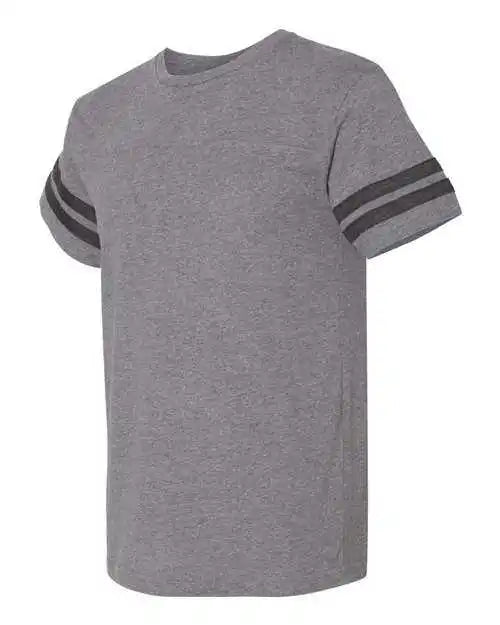 Lat 6937 Football Fine Jersey Tee - Granite Heather Vintage Smoke