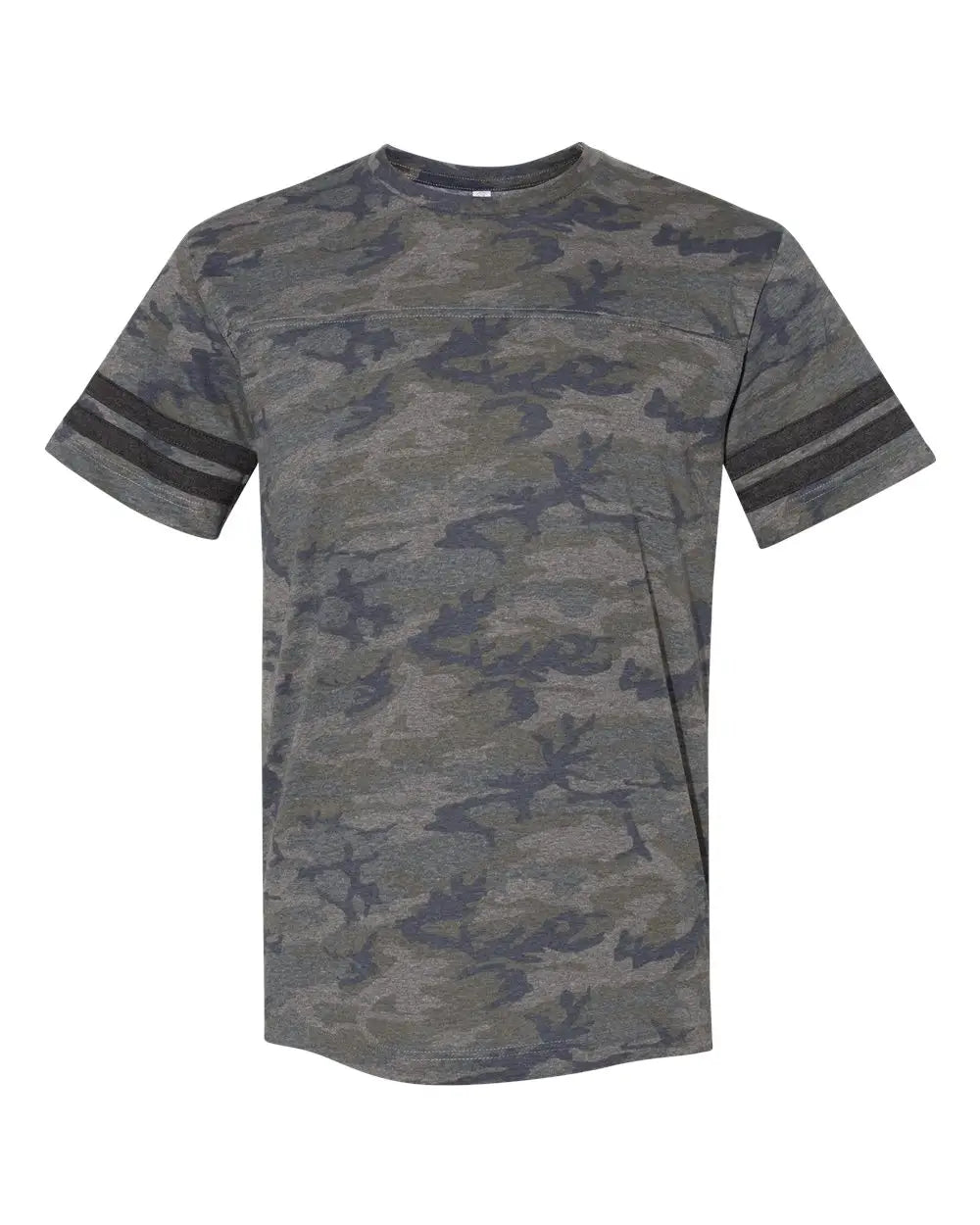 Lat 6937 Football Fine Jersey Tee - Vintage Camo Smoke