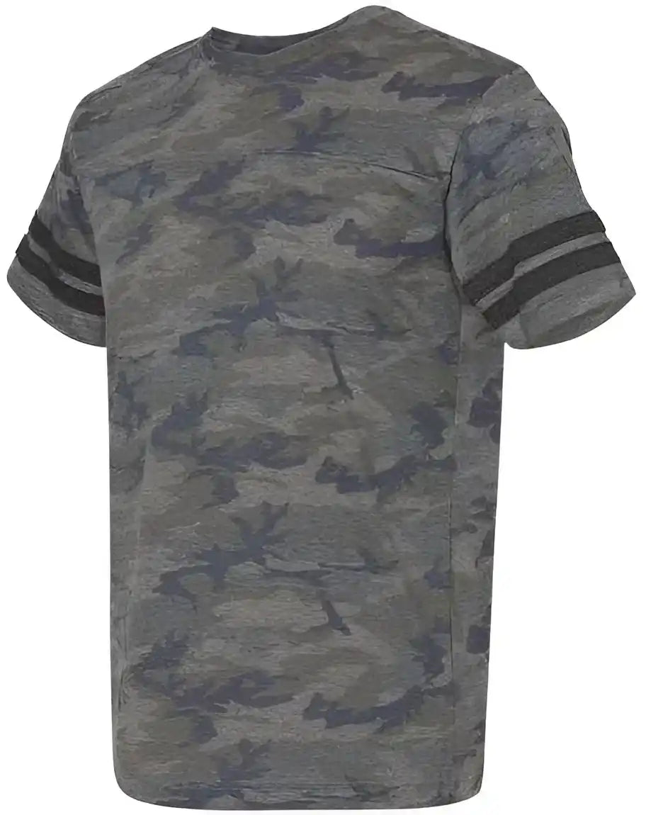 Lat 6937 Football Fine Jersey Tee - Vintage Camo Smoke