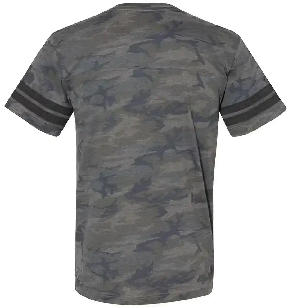 Lat 6937 Football Fine Jersey Tee - Vintage Camo Smoke