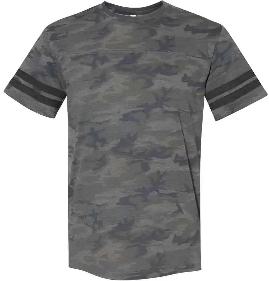 Lat 6937 Football Fine Jersey Tee - Vintage Camo Smoke
