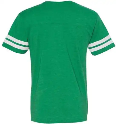 Lat 6937 Football Fine Jersey Tee Vintage Green White