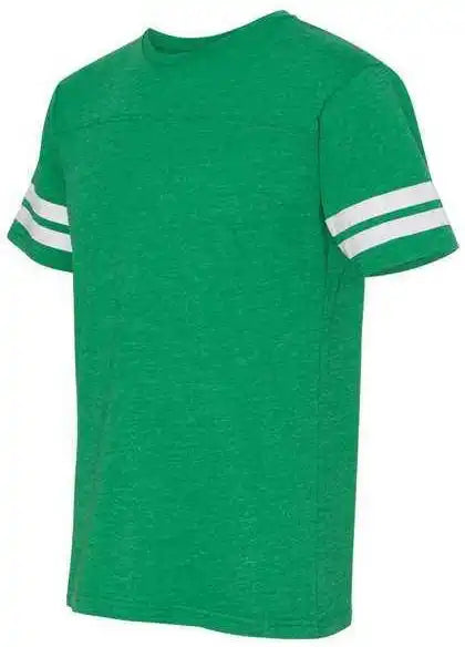 Lat 6937 Football Fine Jersey Tee Vintage Green White