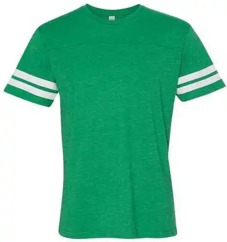 Lat 6937 Football Fine Jersey Tee Vintage Green White
