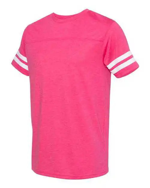 Lat 6937 Football Fine Jersey Tee Vintage Hot Pink White