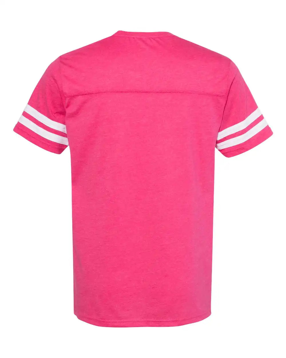 Lat 6937 Football Fine Jersey Tee - Vintage Hot Pink White - Pink/ / s