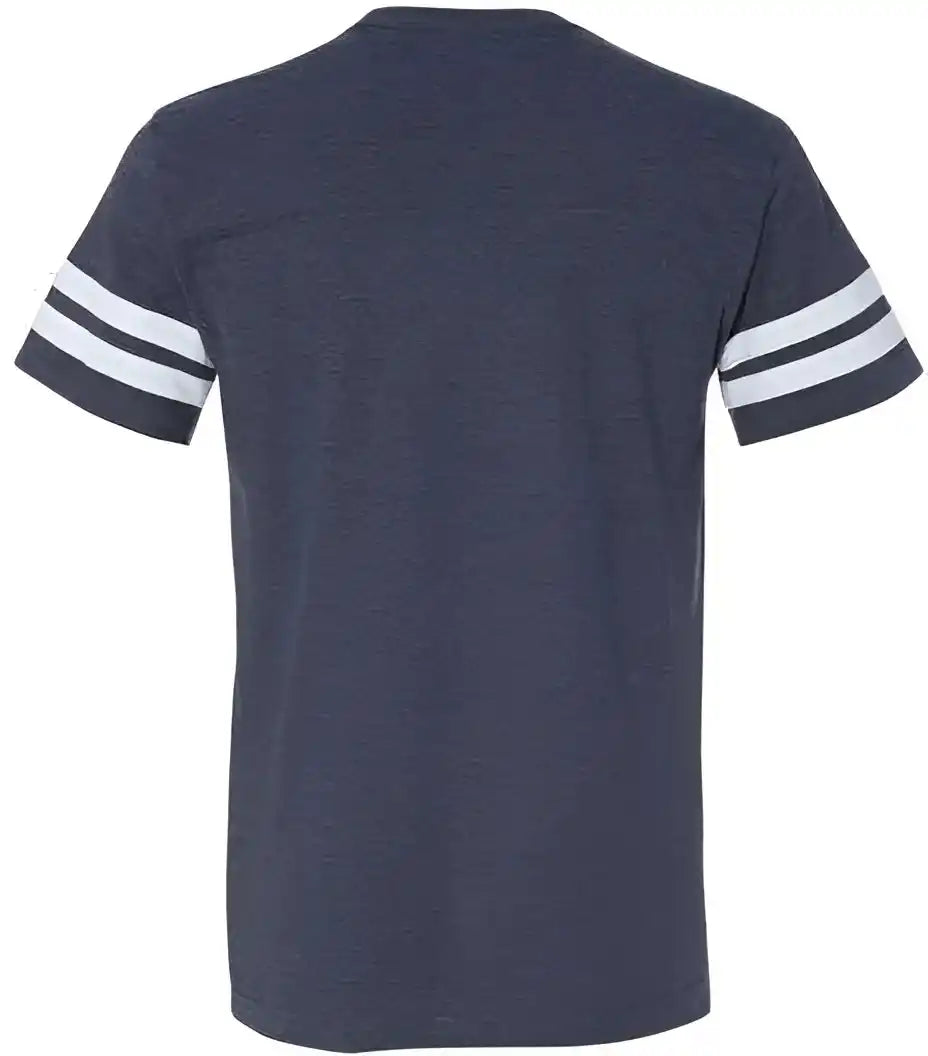 Lat 6937 Football Fine Jersey Tee Vintage Navy White