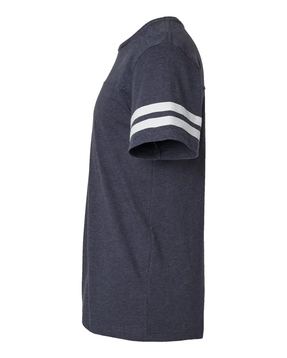 Lat 6937 Football Fine Jersey Tee - Vintage Navy White