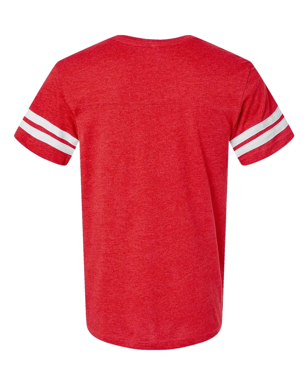 Lat 6937 Football Fine Jersey Tee - Vintage Red White