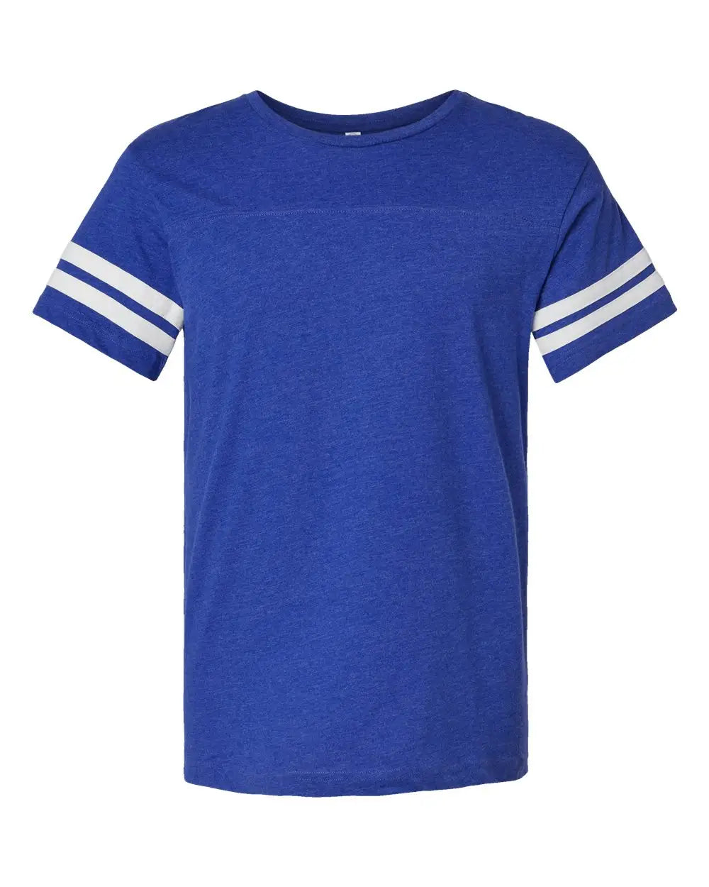 Lat 6937 Football Fine Jersey Tee - Vintage Royal White
