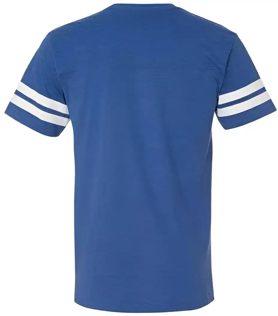 Lat 6937 Football Fine Jersey Tee Vintage Royal White