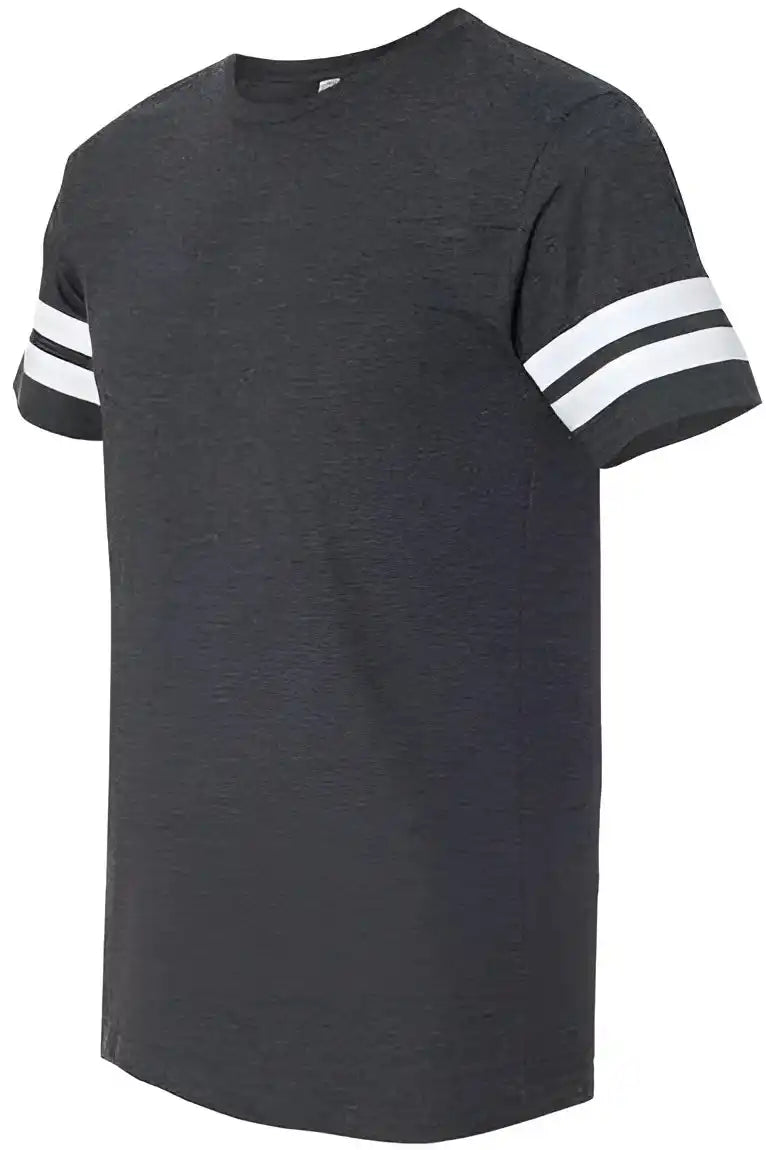 Lat 6937 Football Fine Jersey Tee Vintage Smoke White