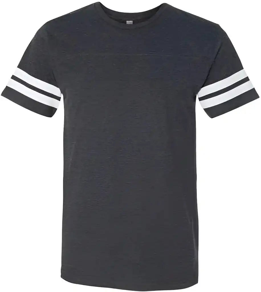 Lat 6937 Football Fine Jersey Tee Vintage Smoke White