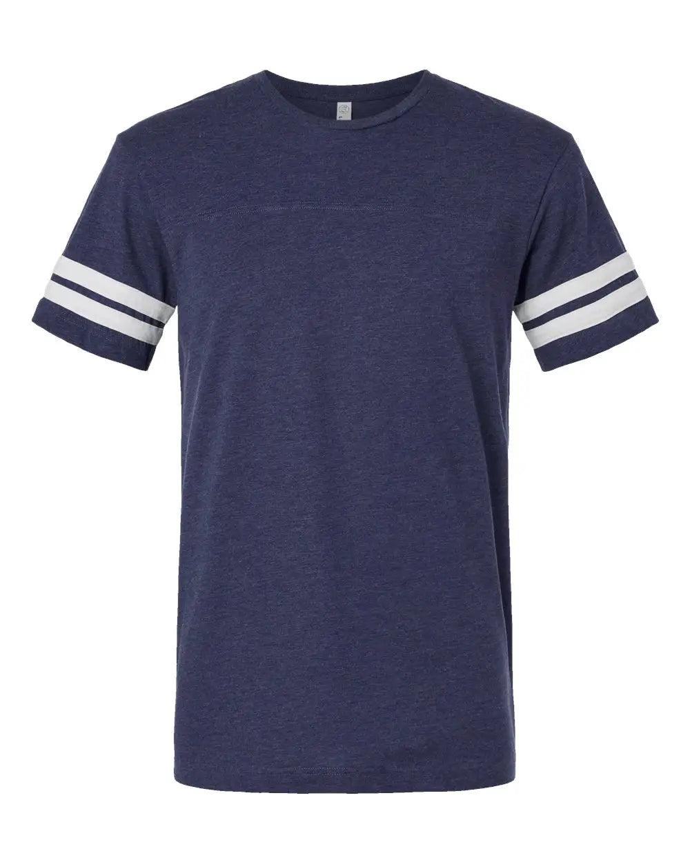 Lat 6937 Football Fine Jersey Tee - Vintage True Navy Blended White - Navy/ / s