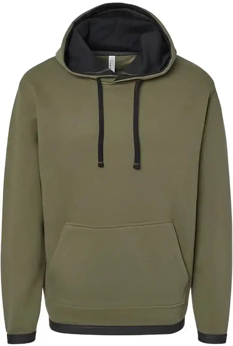 Lat 6996 the Statement Fleece Hoodie - Military Green Black