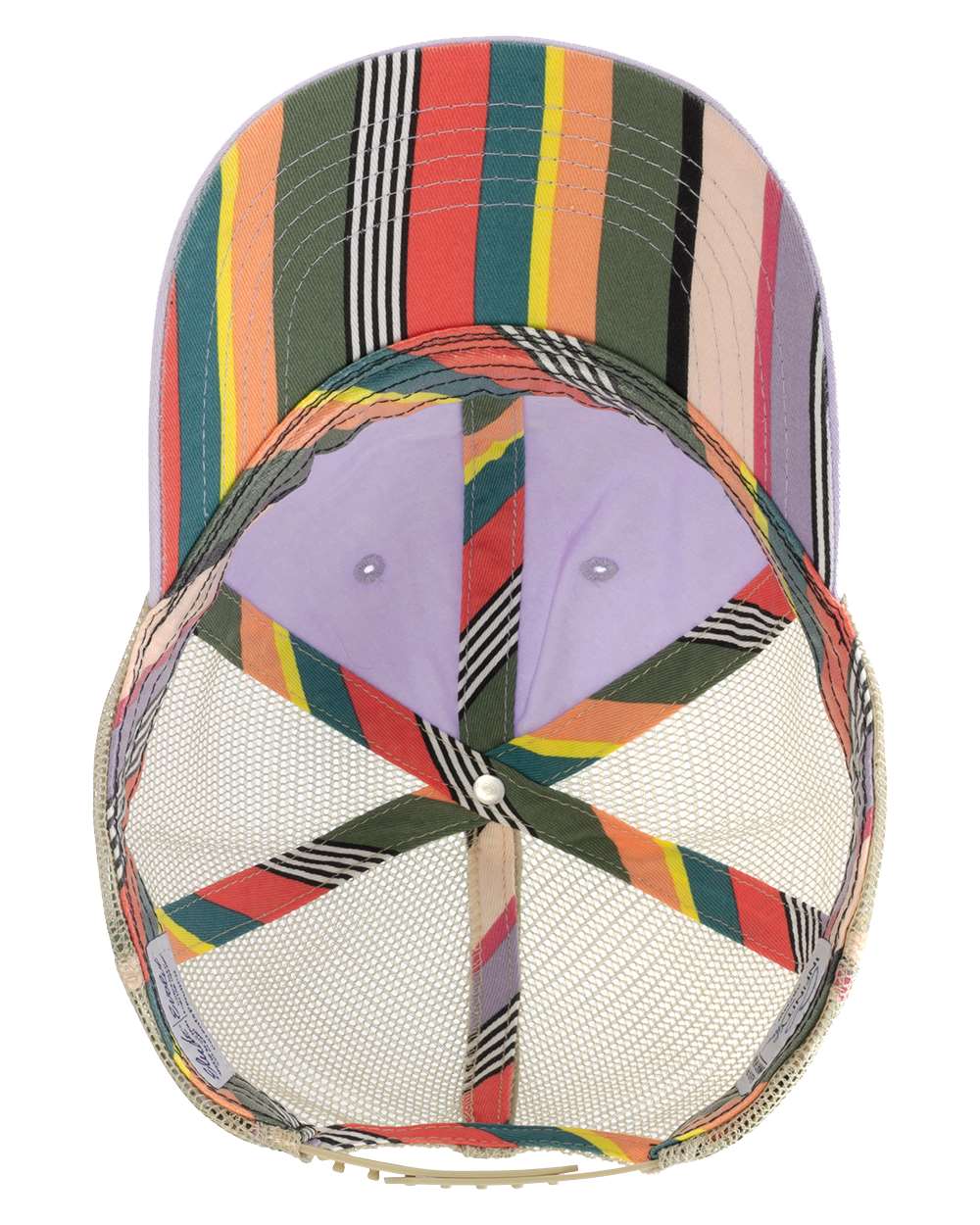 Lavender/ Stripes Women's Washed Mesh-Back Cap - TESS
