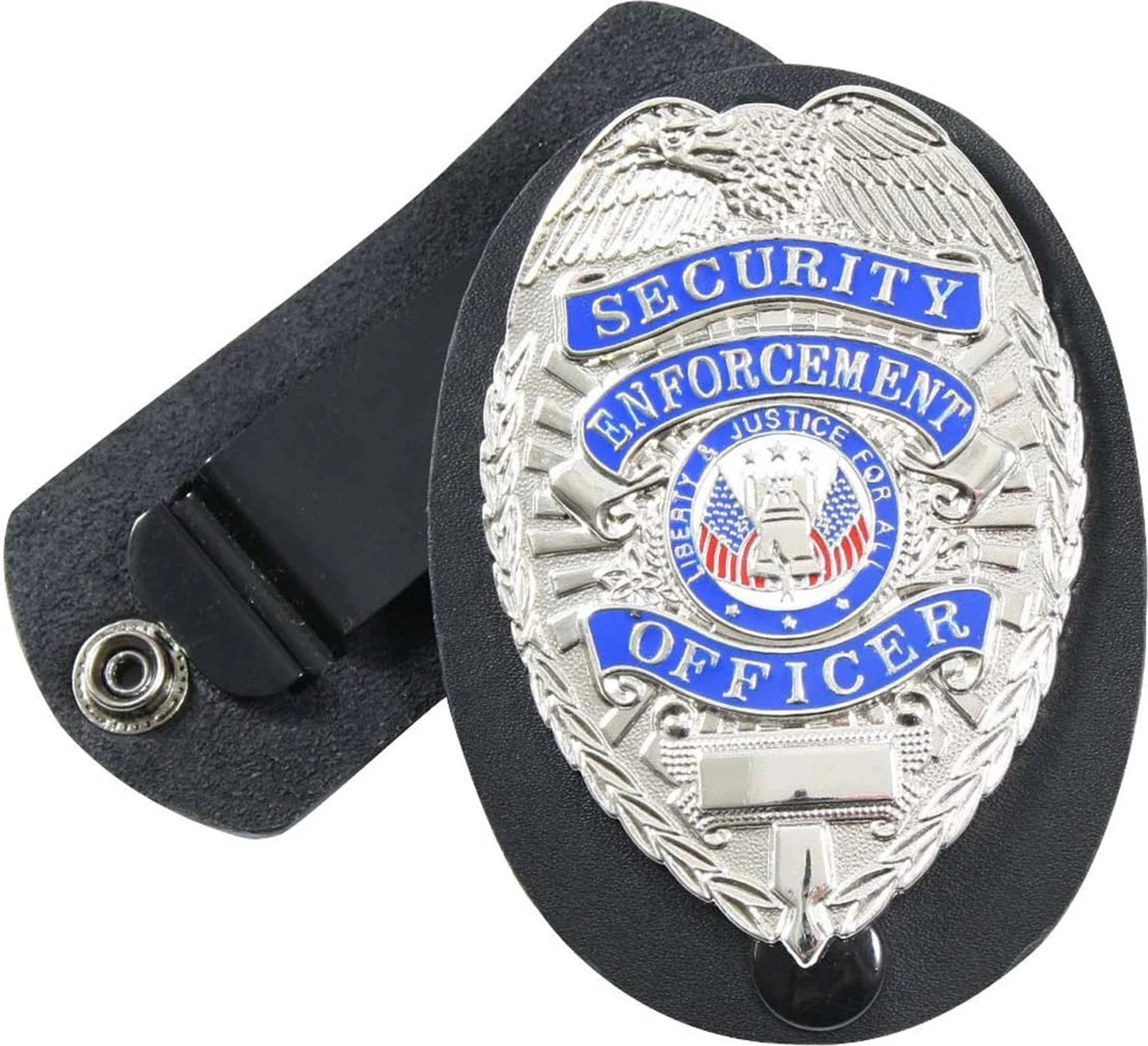 Leather Clip-on Badge Holder with Swivel Snap