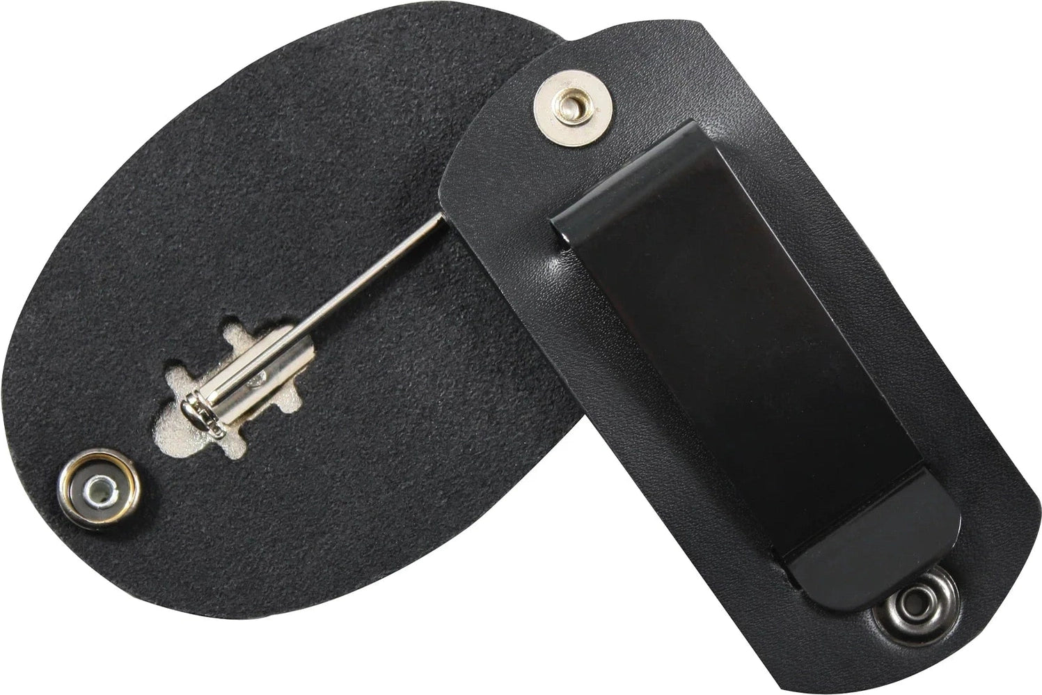 Leather Clip-on Badge Holder with Swivel Snap