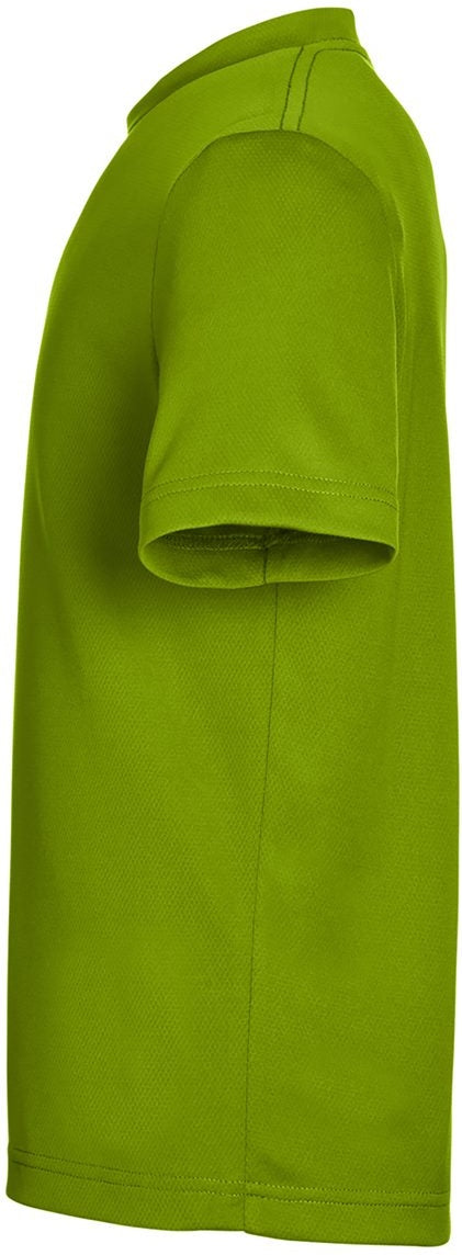 Left View of Acid Green Youth Zone Performance Mesh T-Shirt - TT15Y