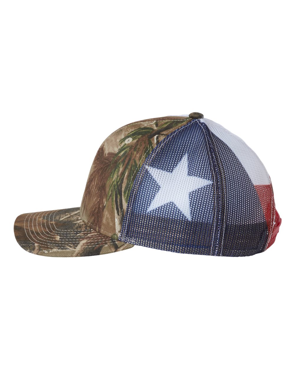 Left View of All Purpose/ Texas Flag Printed Mesh Trucker Cap - S700M