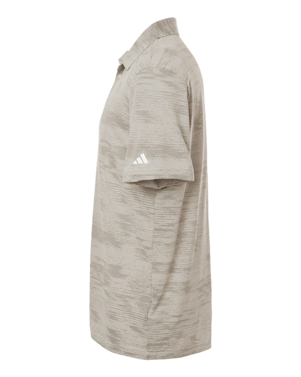 Left View of Alumina/ Silver Pebble Ultimate365 Textured Stripe Polo - A2005