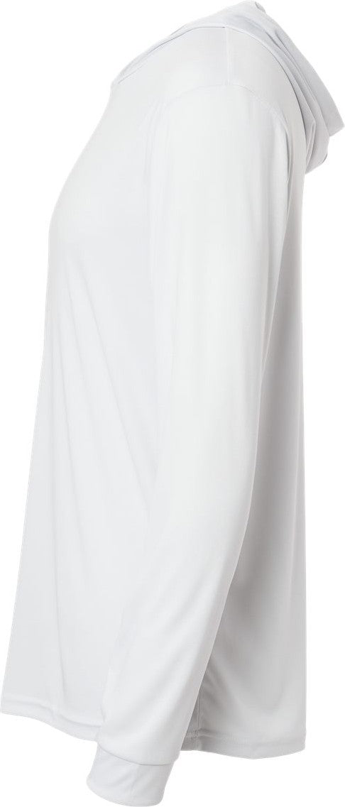 Left View of Aluminum Bahama Performance Hooded Long Sleeve T-Shirt - 220