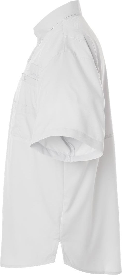 Left View of Aluminum Hatteras Performance Short Sleeve Fishing Shirt - 700