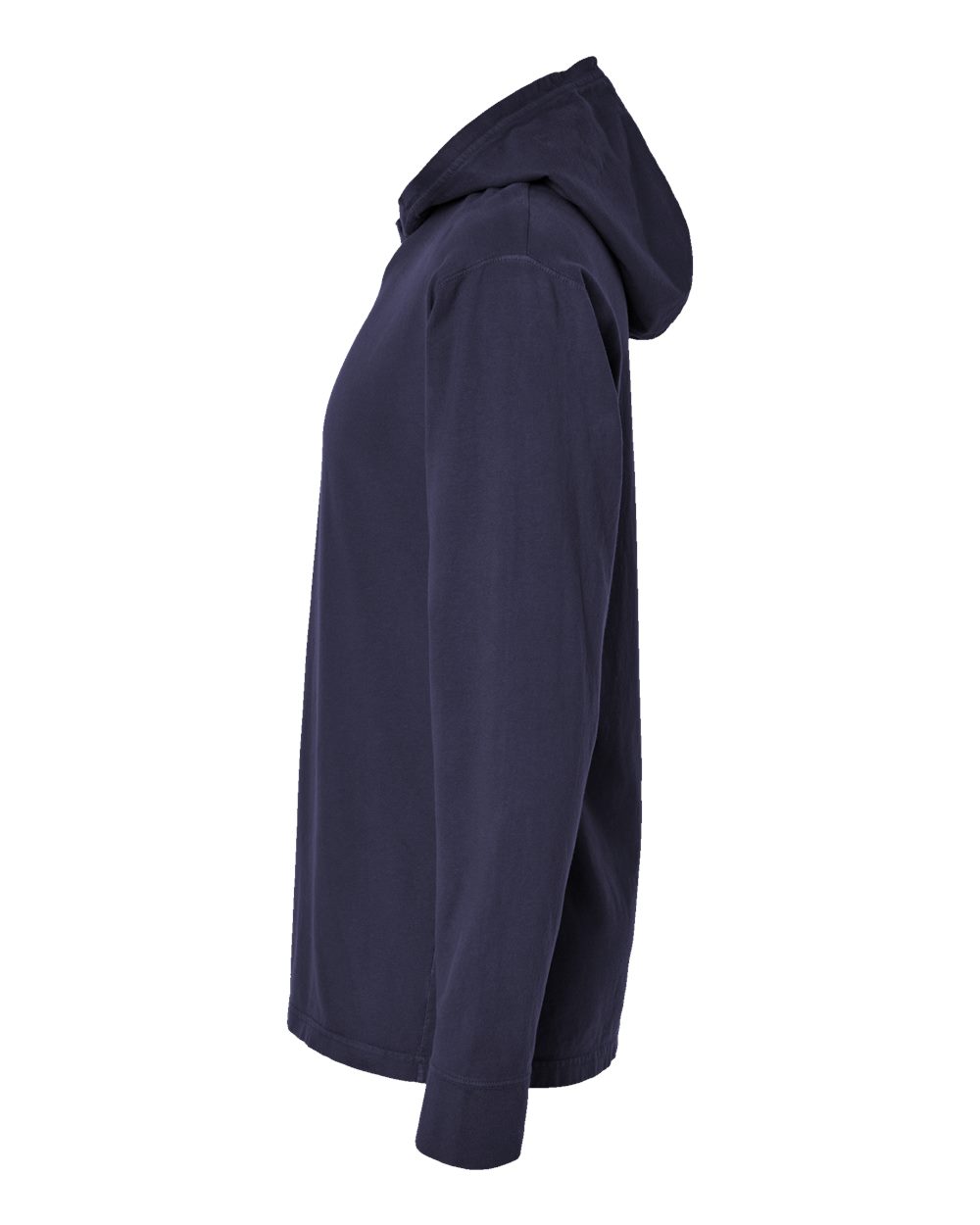 Left View of Anchor Slate Garment-Dyed Jersey Hooded Long Sleeve T-Shirt - GDH280