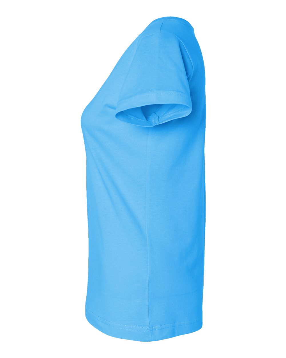 Left View of Aqua Women&#39;s Fine Jersey V-Neck Tee - 3507