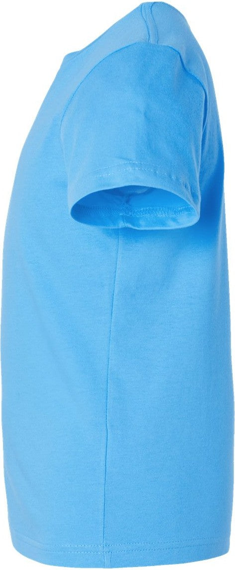 Left View of Aqua Youth Fine Jersey Tee - 6101