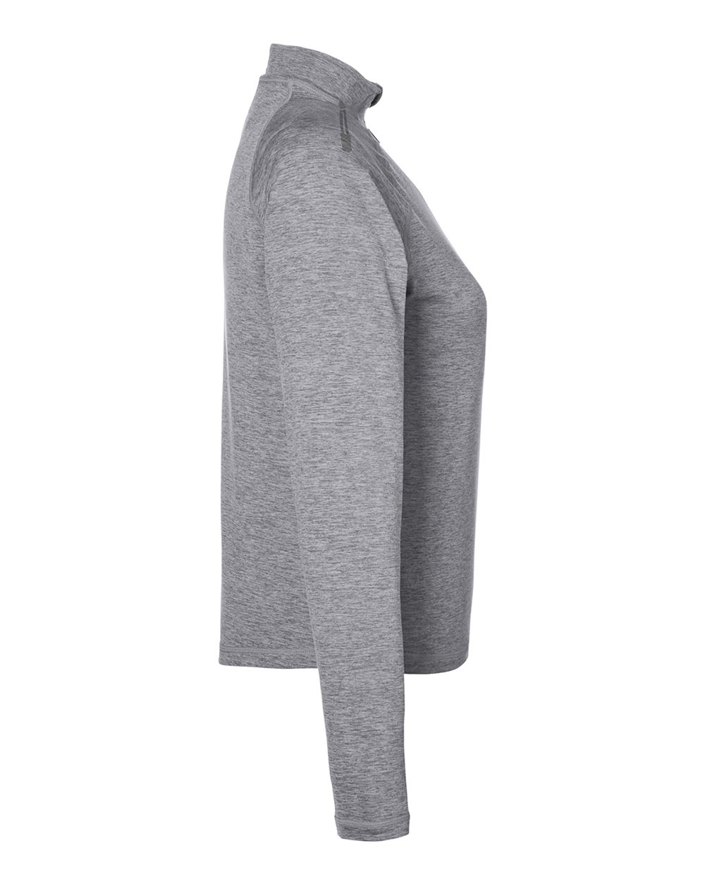 Left View of Ash Grey Marble Women&#39;s Marbled Jersey Fairway Quarter-Zip Pullover - PDP8023