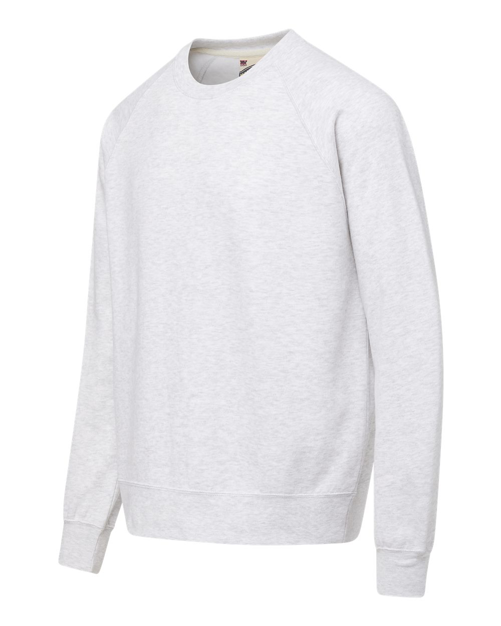 Left View of Ash Grey Vintage Fleece Raglan Crewneck Sweatshirt - 17116