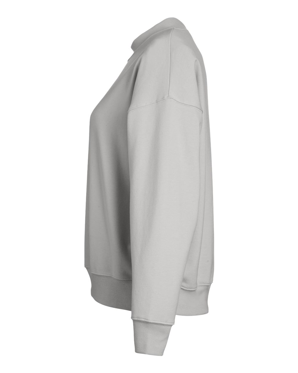 Left View of Ash Grey Women&#39;s Vintage Oversized Crew Pullover - PDP6789