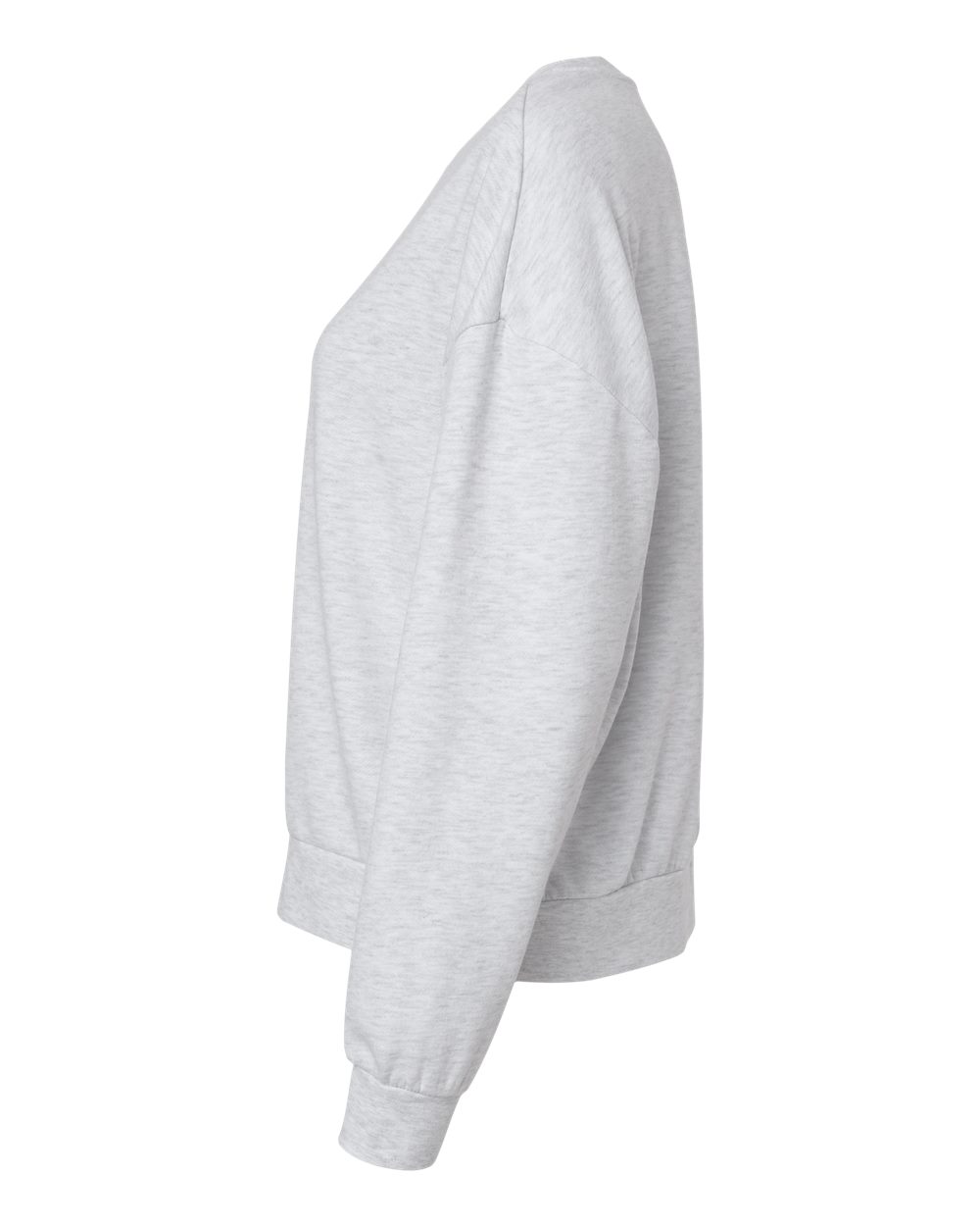 Left View of Ash Heather Women's California Wave Wash Sunday Crewneck Sweatshirt - PRM2700 plain