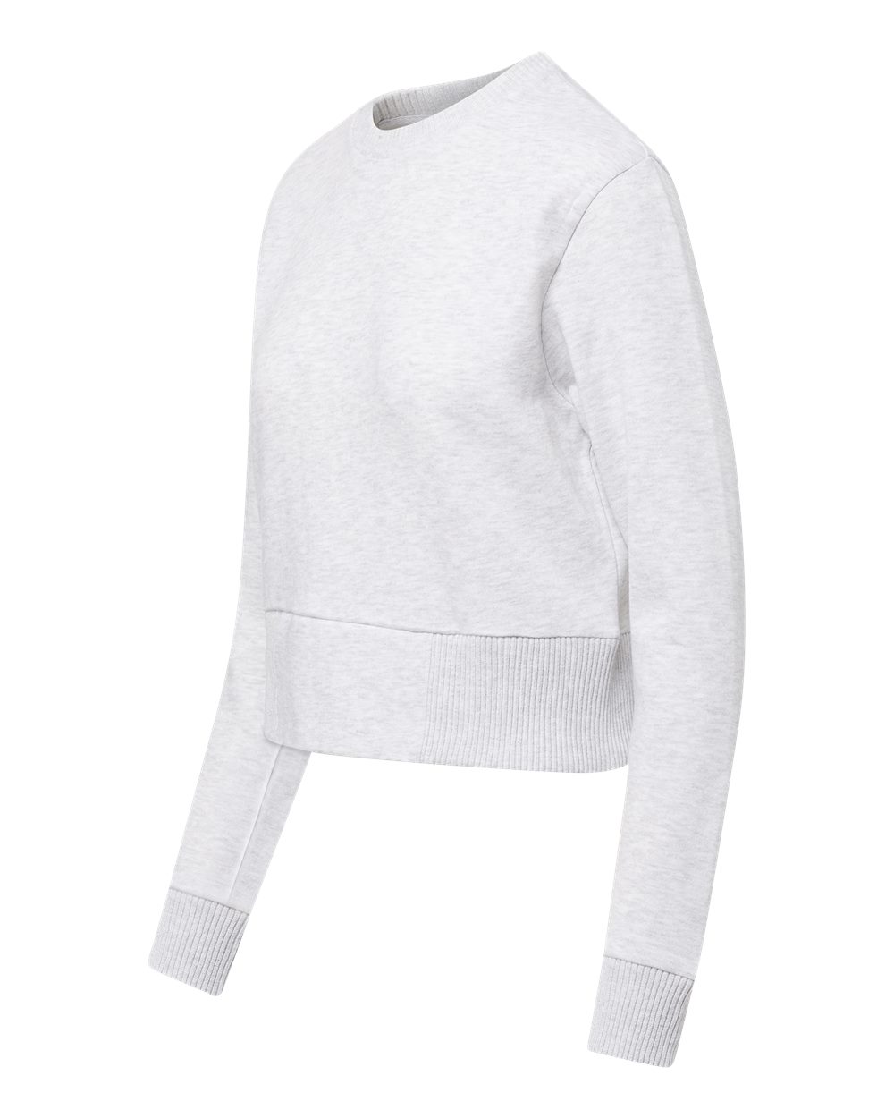 Left View of Ash Women&#39;s Romi Cloud Fleece Crop Crewneck Sweatshirt - W22106
