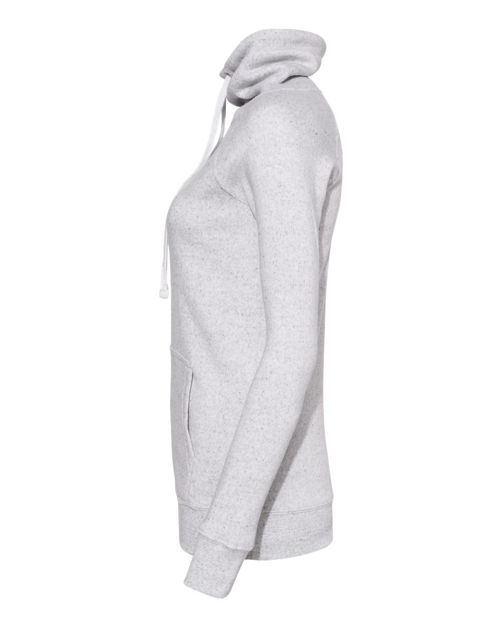 Left View of Ash Women’s Space-Dyed Cowl Neck Sweatshirt - W20155