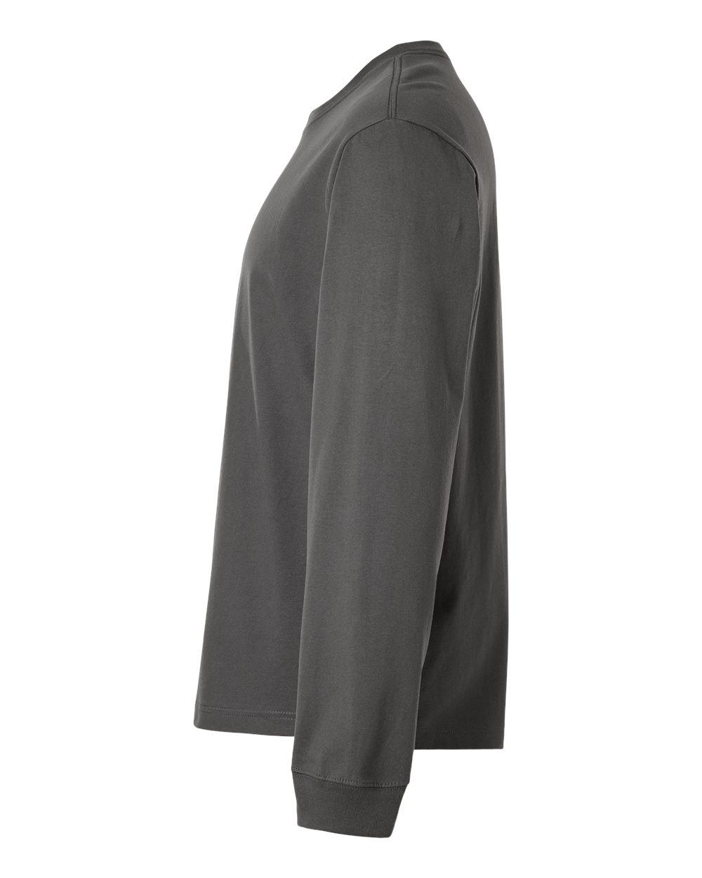 Left View of Asphalt 7.5 oz Heavyweight Long Sleeve Tee - 4651