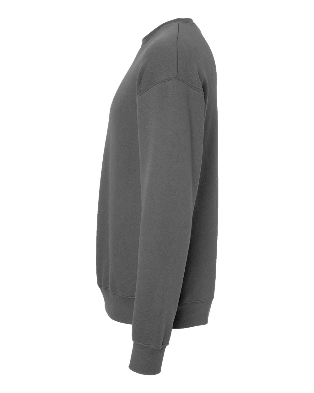 Left View of Asphalt Sponge Fleece Drop Shoulder Crewneck Sweatshirt - 3945