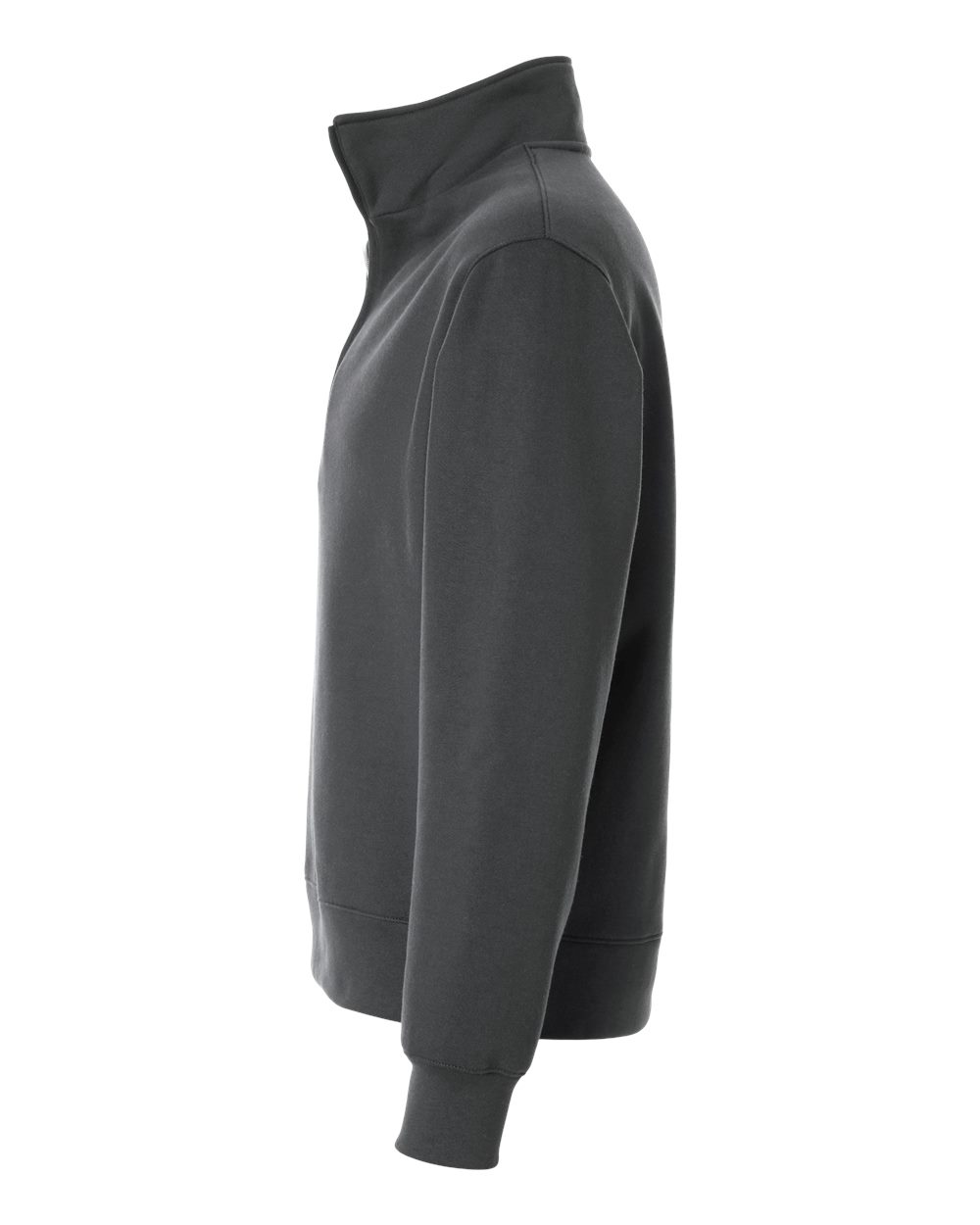 Left View of Asphalt Unisex 10 oz Quarter-Zip Pullover Sweatshirt - 4740