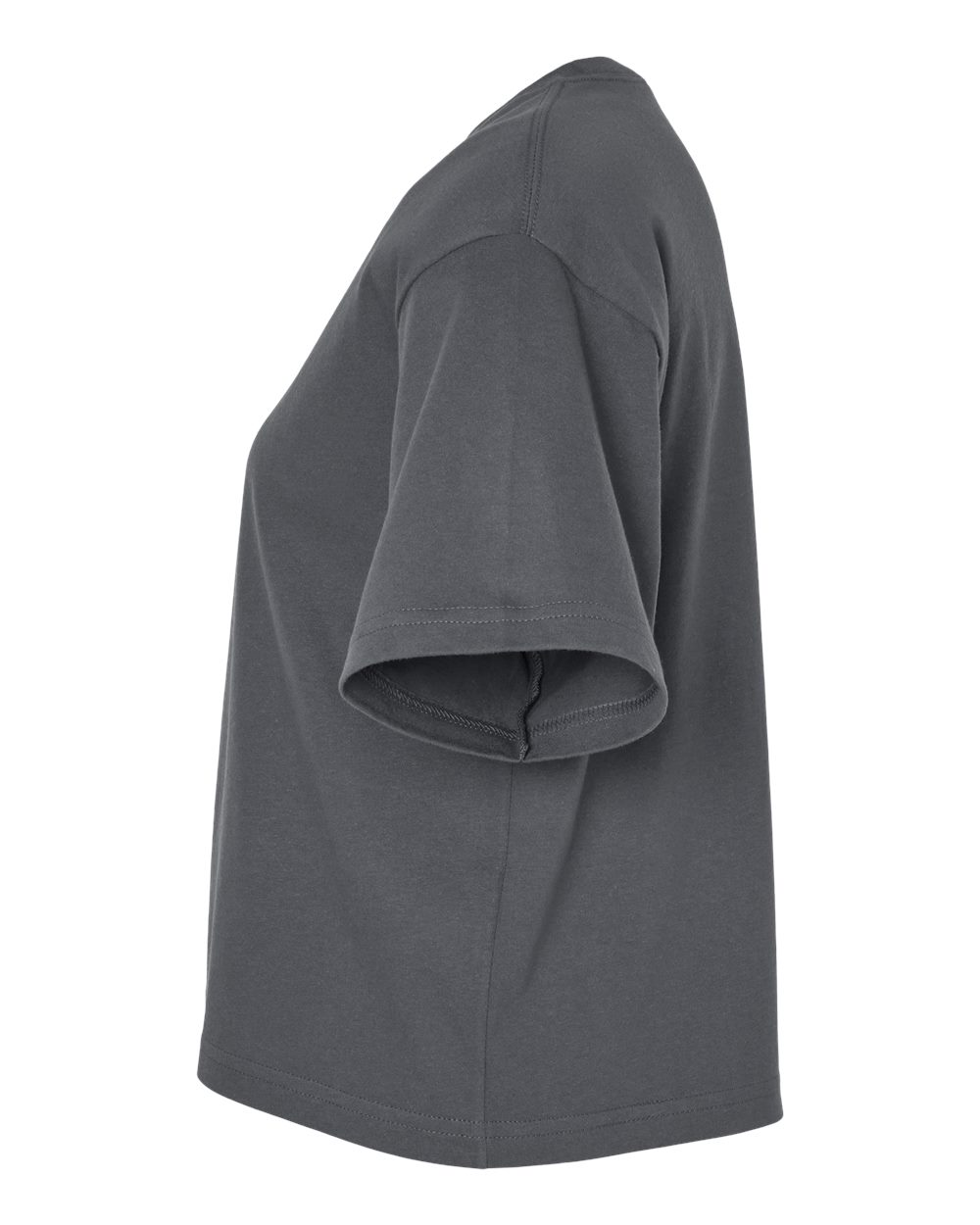 Left View of Asphalt Women&#39;s Fine Jersey Boxy Tee - 102